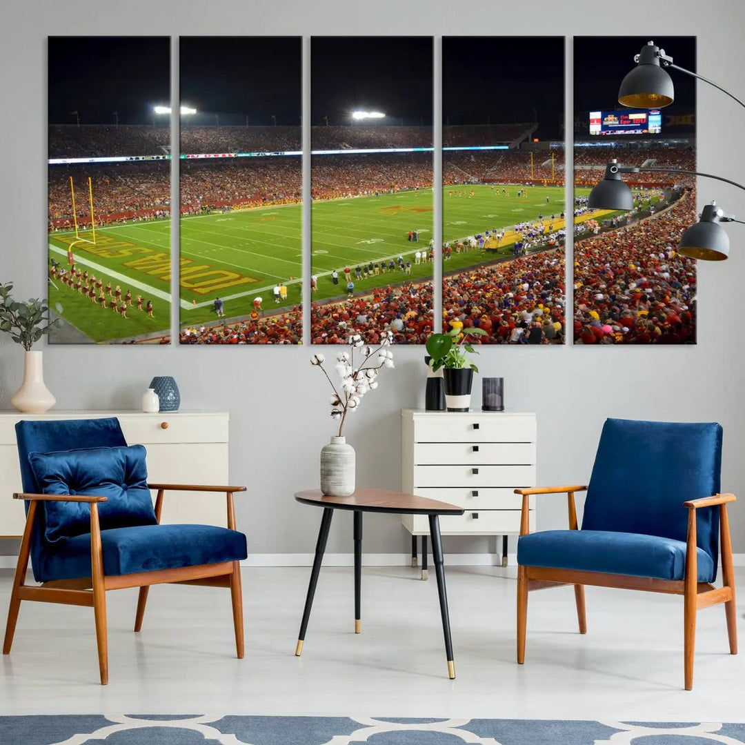 Edit-Images-Iowa State University Cyclones Football Team Print - Ames Jack Trice Stadium Canvas Print