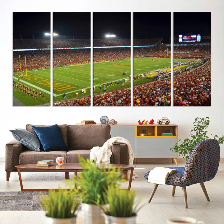 Edit-Images-Iowa State University Cyclones Football Team Print - Ames Jack Trice Stadium Canvas Print