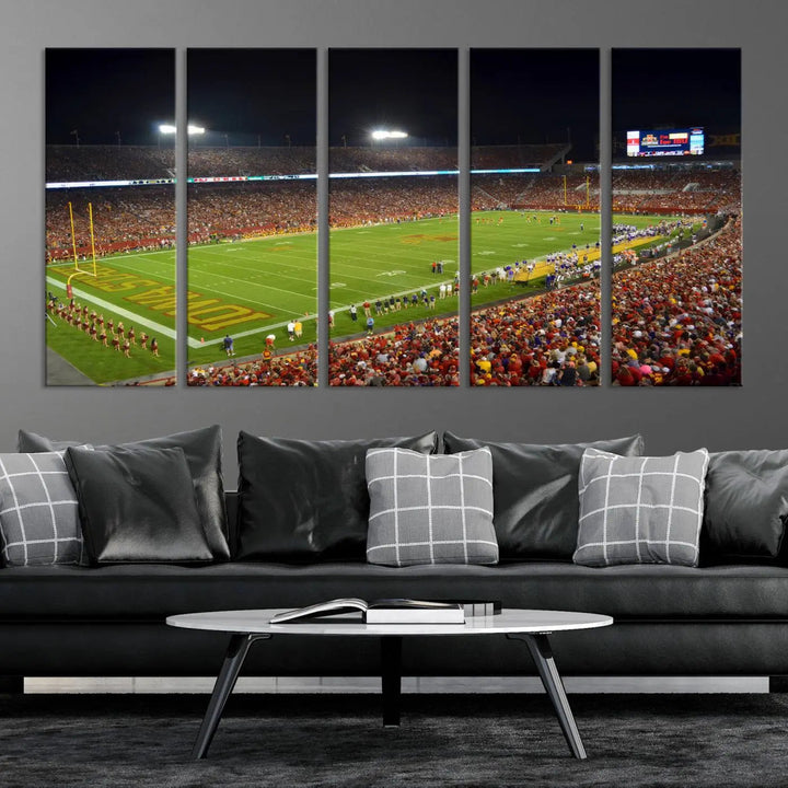 Edit-Images-Iowa State University Cyclones Football Team Print - Ames Jack Trice Stadium Canvas Print