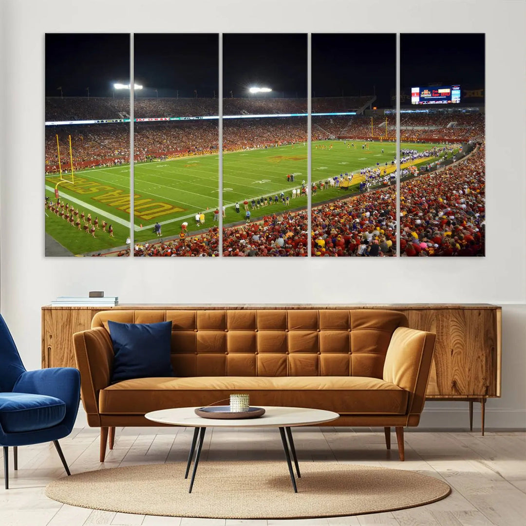 Edit-Images-Iowa State University Cyclones Football Team Print - Ames Jack Trice Stadium Canvas Print