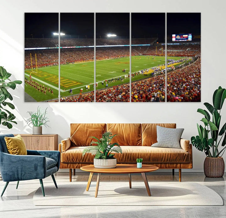 Edit-Images-Iowa State University Cyclones Football Team Print - Ames Jack Trice Stadium Canvas Print
