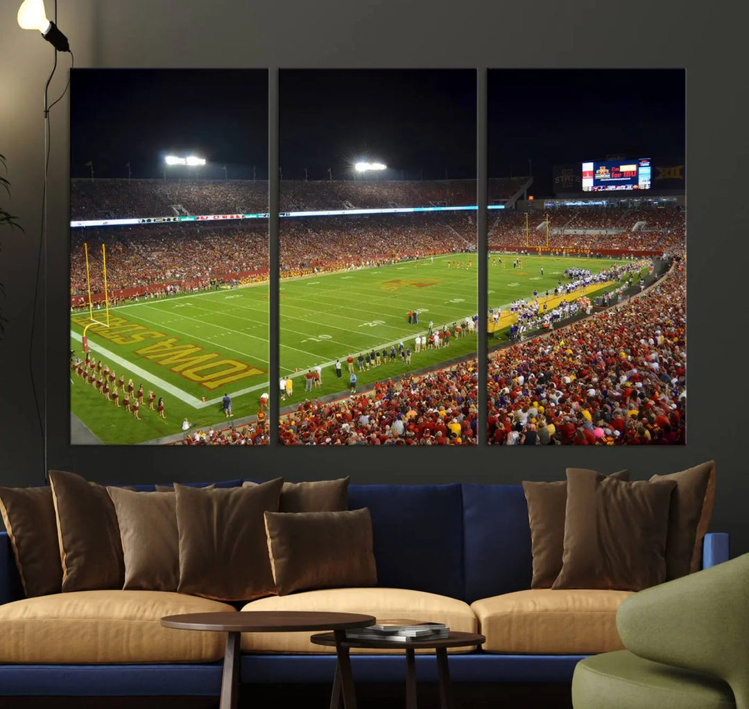 Edit-Images-Iowa State University Cyclones Football Team Print - Ames Jack Trice Stadium Canvas Print