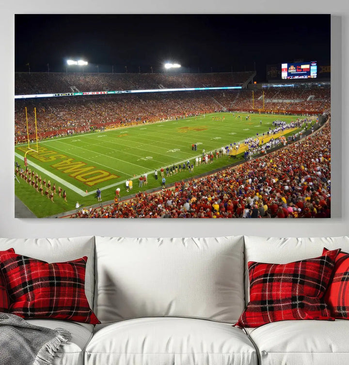Iowa State University Cyclones Football Team Print - Ames Jack Trice Stadium Canvas Print