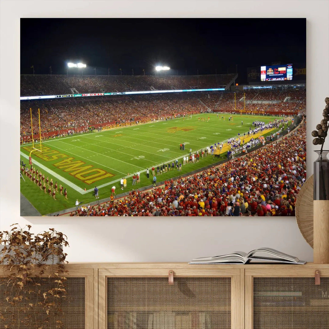 Iowa State University Cyclones Football Team Print - Ames Jack Trice Stadium Canvas Print