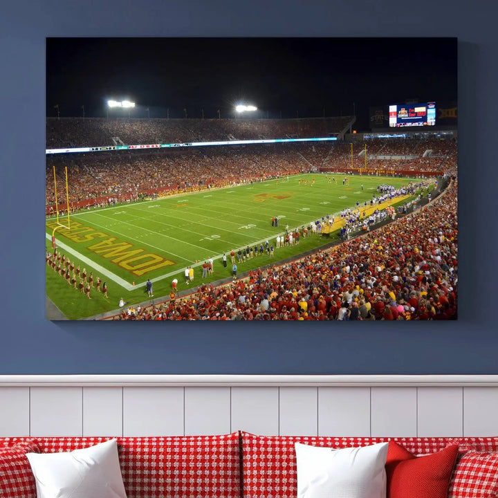 Iowa State University Cyclones Football Team Print - Ames Jack Trice Stadium Canvas Print