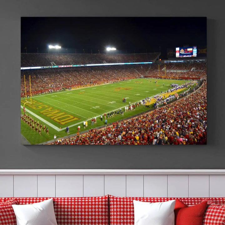 Iowa State University Cyclones Football Team Print - Ames Jack Trice Stadium Canvas Print