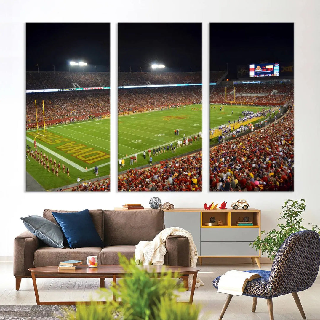 Iowa State University Cyclones Football Team Print - Ames Jack Trice Stadium Canvas Print