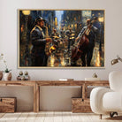 Jazz Canvas Wall Art Print - Abstract African American Music Art - Framed Posters for Living Room or Bedroom