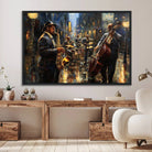 36990-MGV-CV-36X24-Jazz Canvas Wall Art Print - Abstract African American Music Art - Framed Posters for Living Room or Bedroom