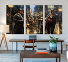 Jazz Canvas Wall Art Print - Abstract African American Music Art - Framed Posters for Living Room or Bedroom