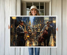 36990-MGV-FC-36X24_White-Jazz Canvas Wall Art Print - Abstract African American Music Art - Framed Posters for Living Room or Bedroom