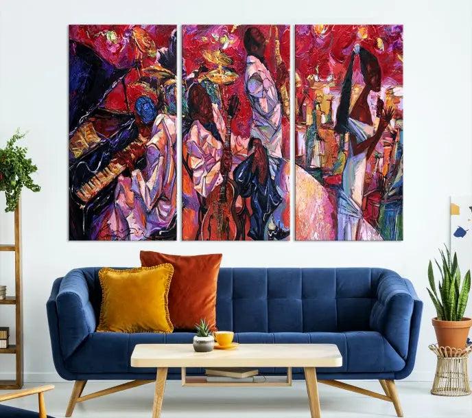 Jazz Orchestra Abstract Wall Art Canvas Print 