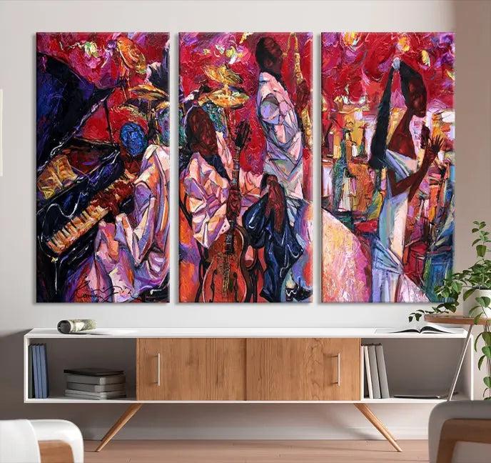 Jazz Orchestra Abstract Wall Art Canvas Print 