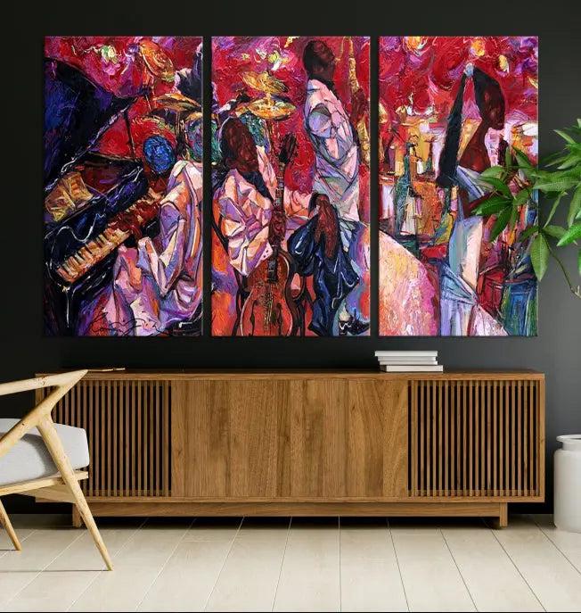 Jazz Orchestra Abstract Wall Art Canvas Print 