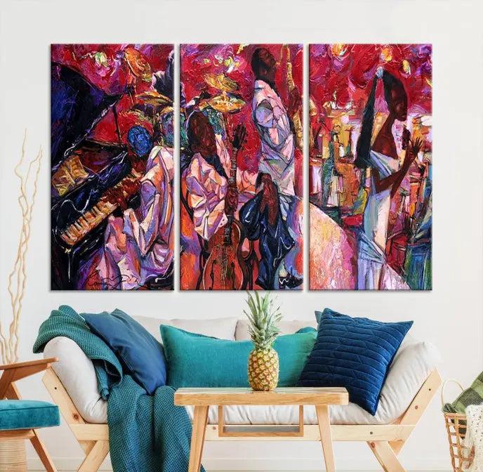 Jazz Orchestra Abstract Wall Art Canvas Print 