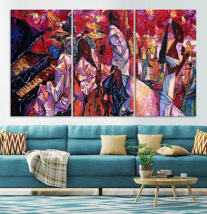 Jazz Orchestra Abstract Wall Art Canvas Print 