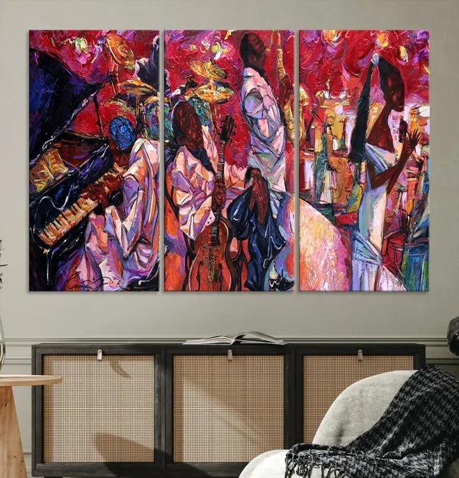 Jazz Orchestra Abstract Wall Art Canvas Print 