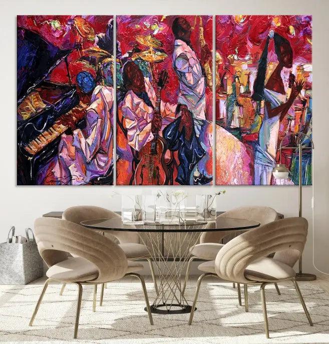 Jazz Orchestra Abstract Wall Art Canvas Print 