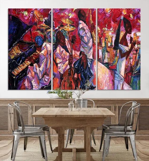 Jazz Orchestra Abstract Wall Art Canvas Print 