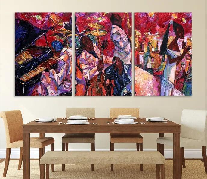 Jazz Orchestra Abstract Wall Art Canvas Print 