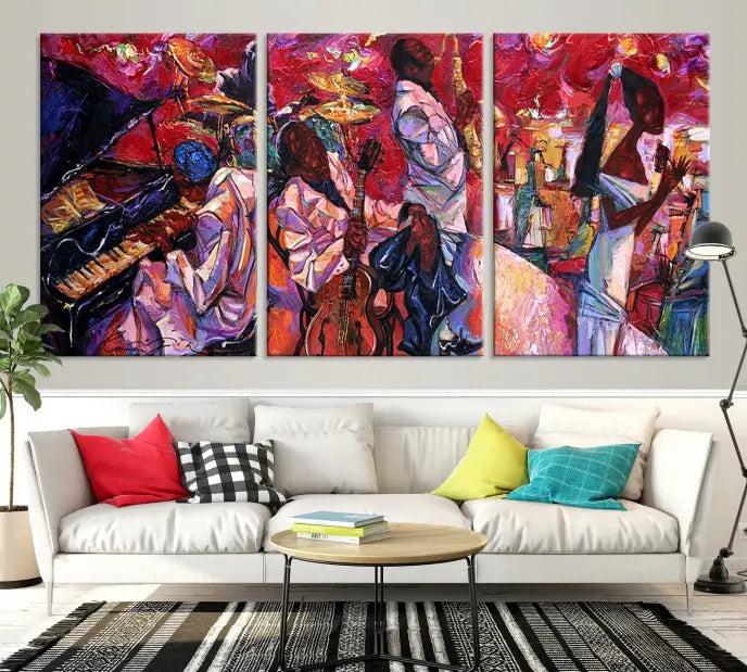 Jazz Orchestra Abstract Wall Art Canvas Print 