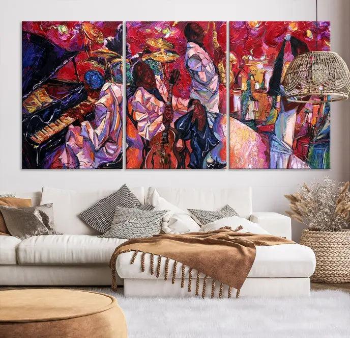 Jazz Orchestra Abstract Wall Art Canvas Print 