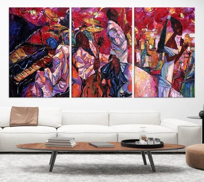 Jazz Orchestra Abstract Wall Art Canvas Print 