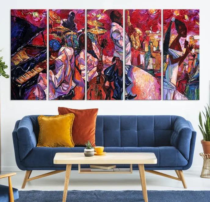 Jazz Orchestra Abstract Wall Art Canvas Print 