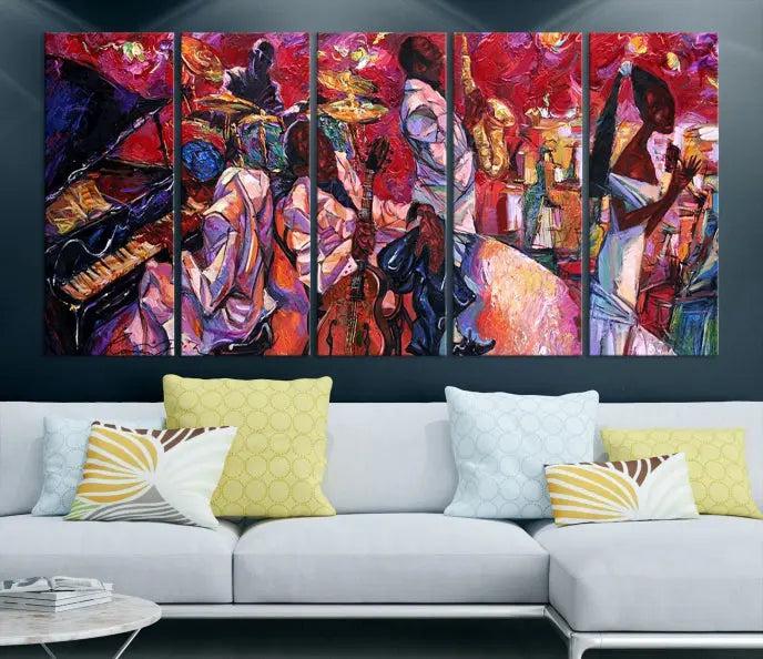 Jazz Orchestra Abstract Wall Art Canvas Print 