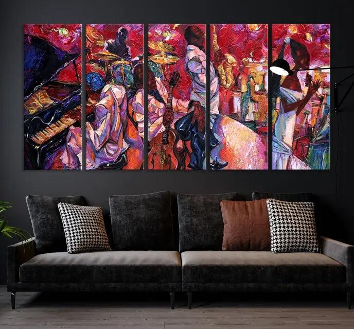 Jazz Orchestra Abstract Wall Art Canvas Print 