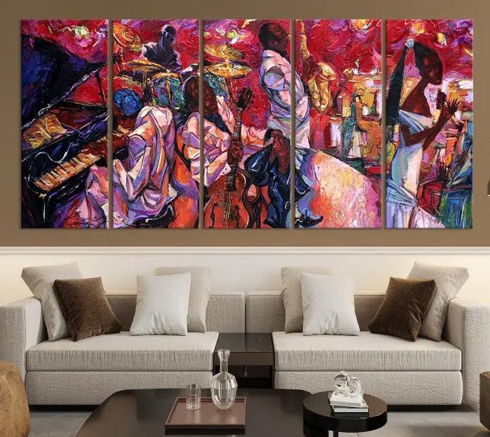 Jazz Orchestra Abstract Wall Art Canvas Print 