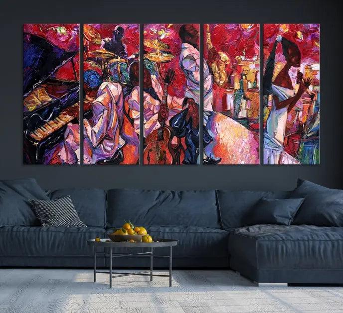 Jazz Orchestra Abstract Wall Art Canvas Print 