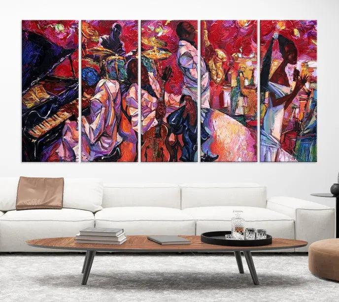 Jazz Orchestra Abstract Wall Art Canvas Print 