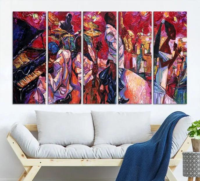 Jazz Orchestra Abstract Wall Art Canvas Print 