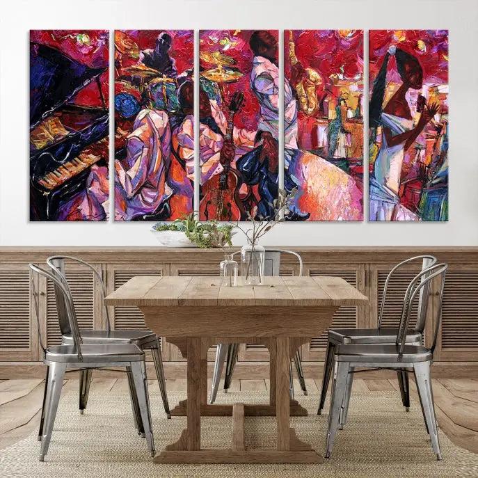 Jazz Orchestra Abstract Wall Art Canvas Print 