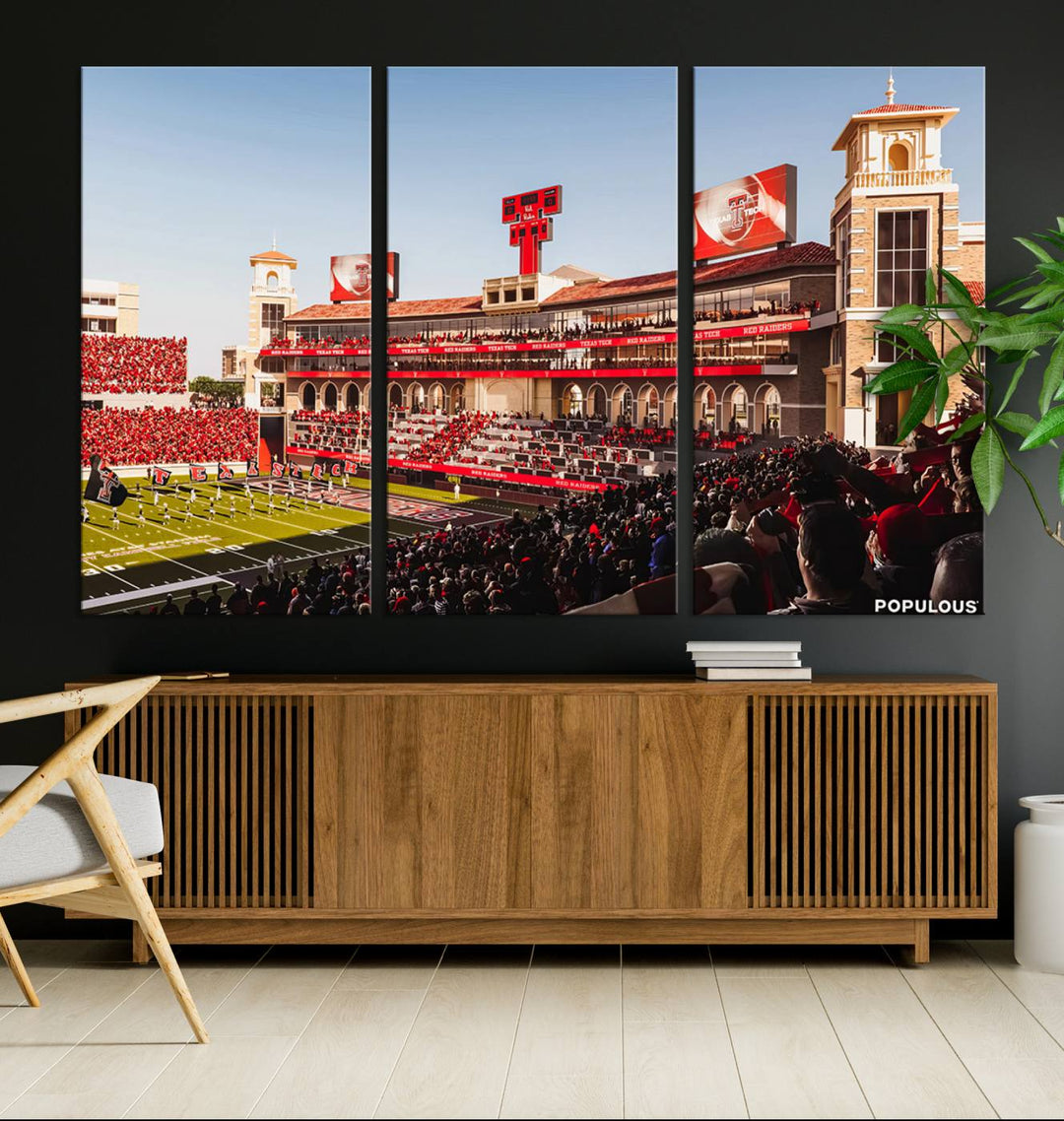 Jones AT&T Stadium Texas Tech Red Raiders Wall Art | Large Att Stadium Canvas Print | College Football Stadium Decor | Tech University