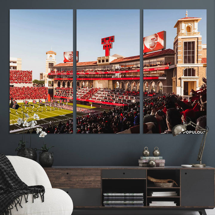 Jones AT&T Stadium Texas Tech Red Raiders Wall Art | Large Att Stadium Canvas Print | College Football Stadium Decor | Tech University