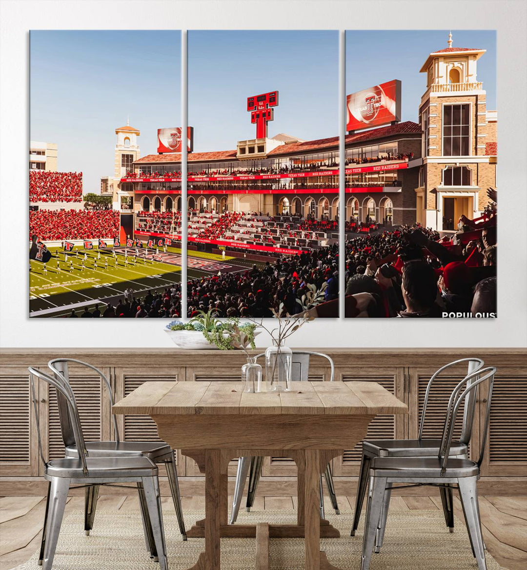 Jones AT&T Stadium Texas Tech Red Raiders Wall Art | Large Att Stadium Canvas Print | College Football Stadium Decor | Tech University