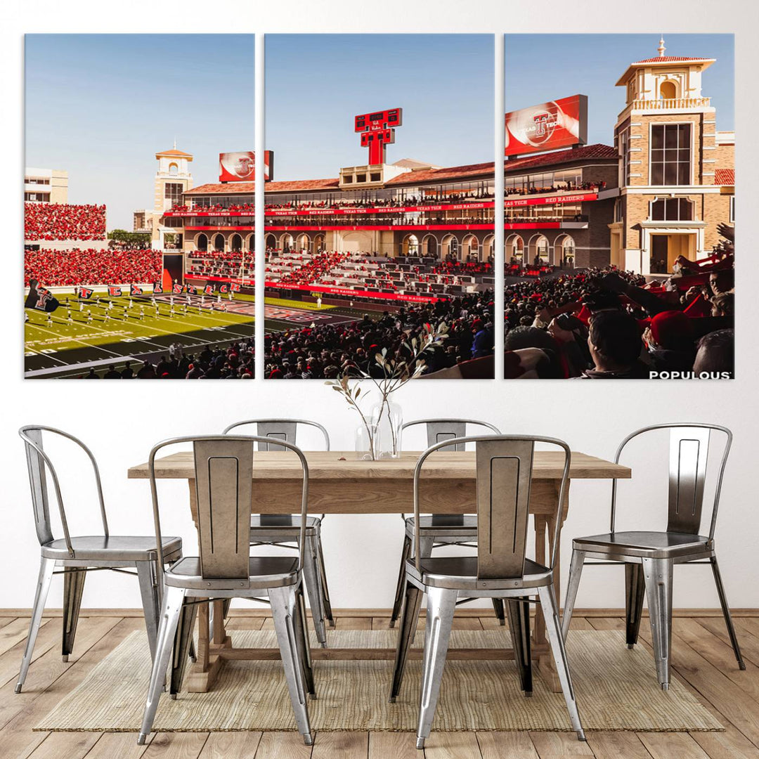 89744-MGV-CV-36X24-Jones AT&T Stadium Texas Tech Red Raiders Wall Art | Large Att Stadium Canvas Print | College Football Stadium Decor | Tech University
