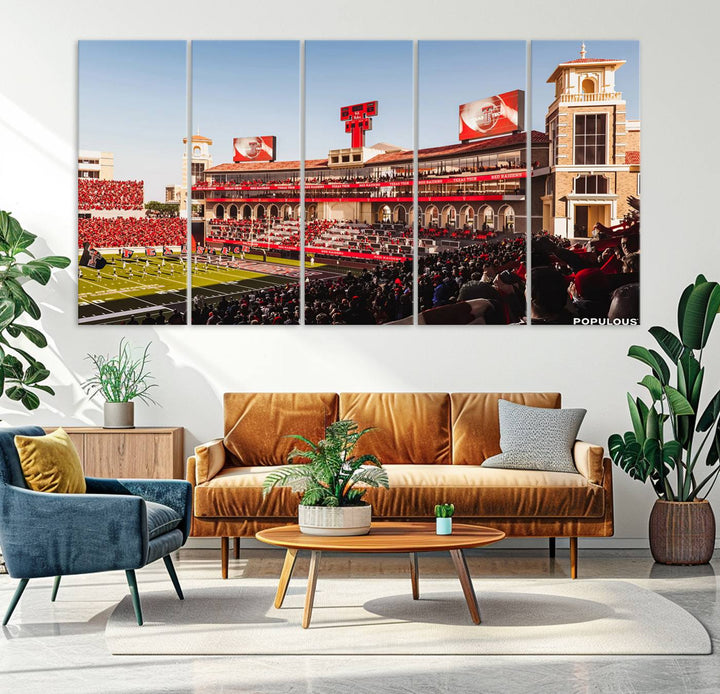 89744-MGV-CV-36X24-Jones AT&T Stadium Texas Tech Red Raiders Wall Art | Large Att Stadium Canvas Print | College Football Stadium Decor | Tech University
