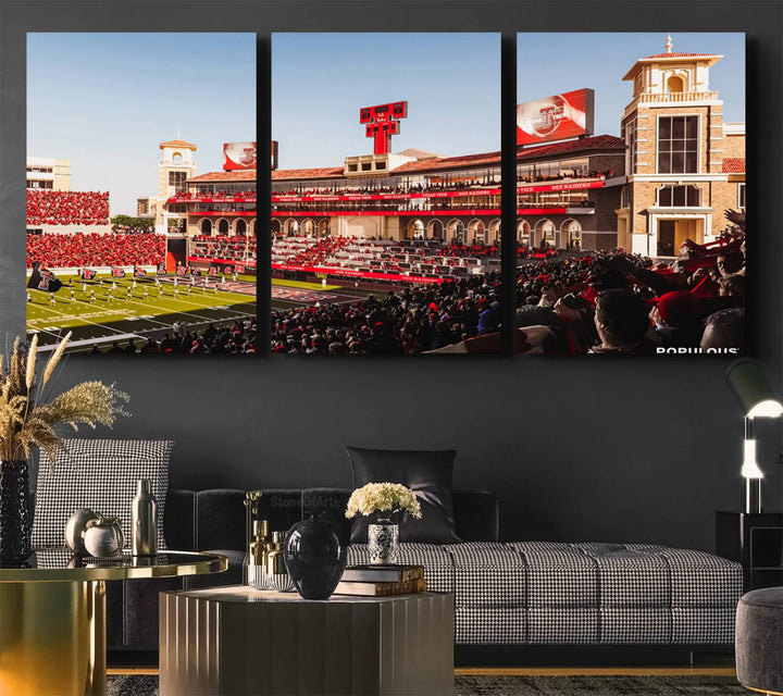Jones AT&T Stadium Texas Tech Red Raiders Wall Art | Large Att Stadium Canvas Print | College Football Stadium Decor | Tech University