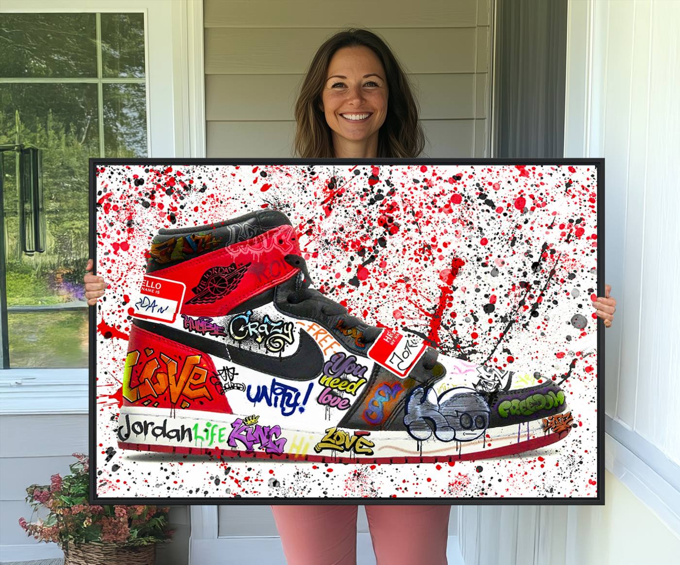 Jordan Shoes Graffiti Art Canvas Print- Jordan Graffiti