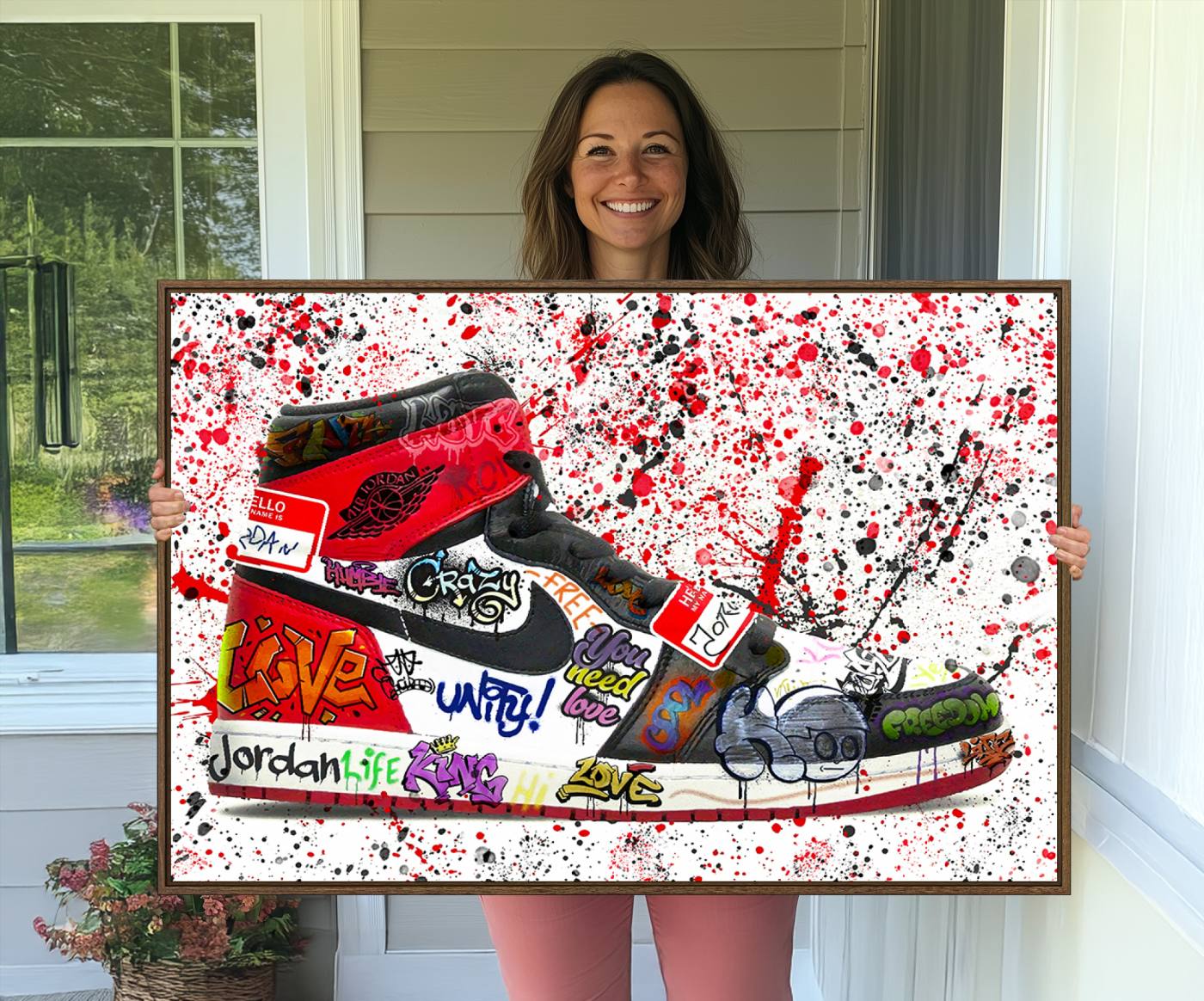 Jordan Shoes Graffiti Art Canvas Print- Jordan Graffiti