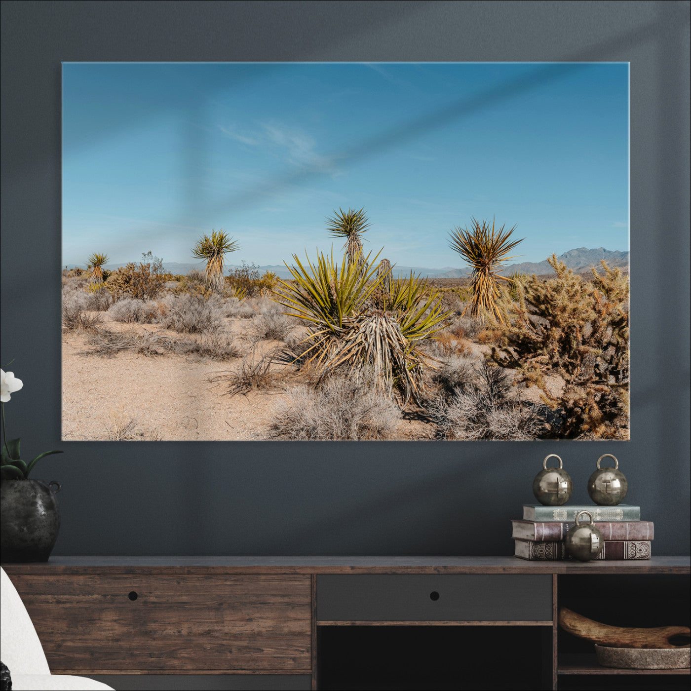 Joshua Tree Canvas Print, Desert Landscape Print, Framed Warm Earth Tones Art Print, Large California Southwest Printing, Framed