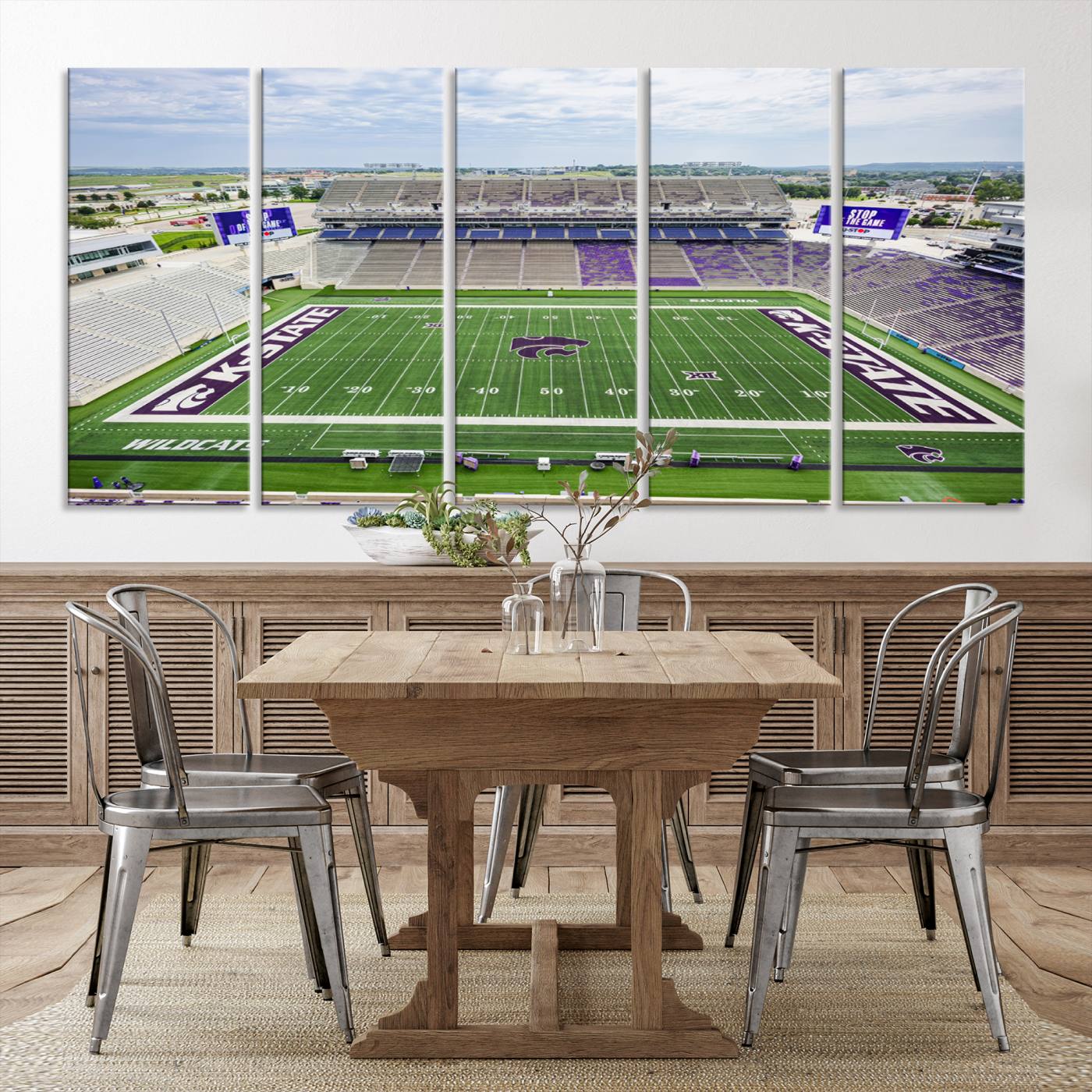 29452-MGV-CV-36X24-KState Wildcats Football Team Print - Manhattan Bill Snyder Family Football Stadium Wall Art Canvas Print
