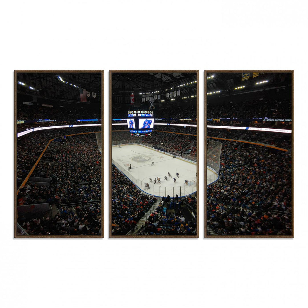 15132-MGV-FC-48X32-3P_Walnut-KeyBank Center New York Buffalo Sabres Hockey Stadium Canvas Print Wall Art