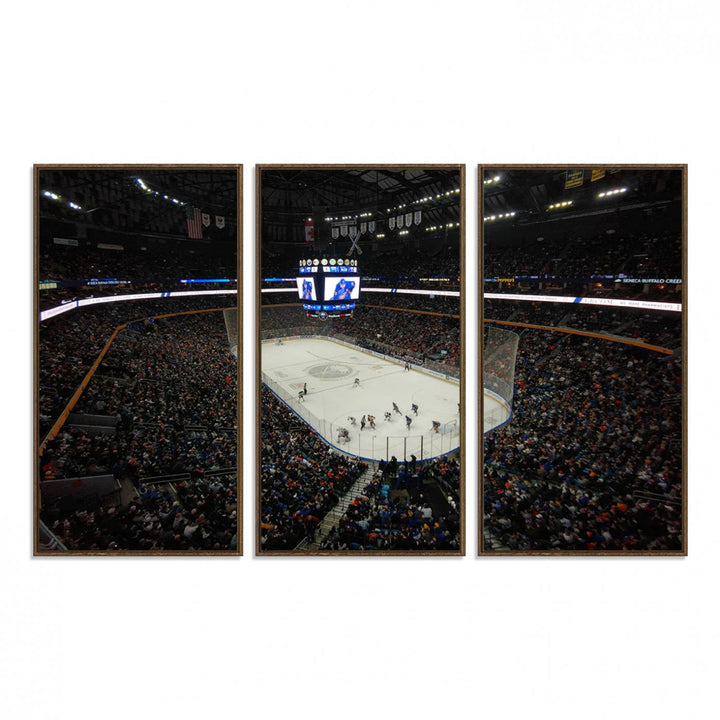 15132-MGV-FC-48X32-3P_Walnut-KeyBank Center New York Buffalo Sabres Hockey Stadium Canvas Print Wall Art