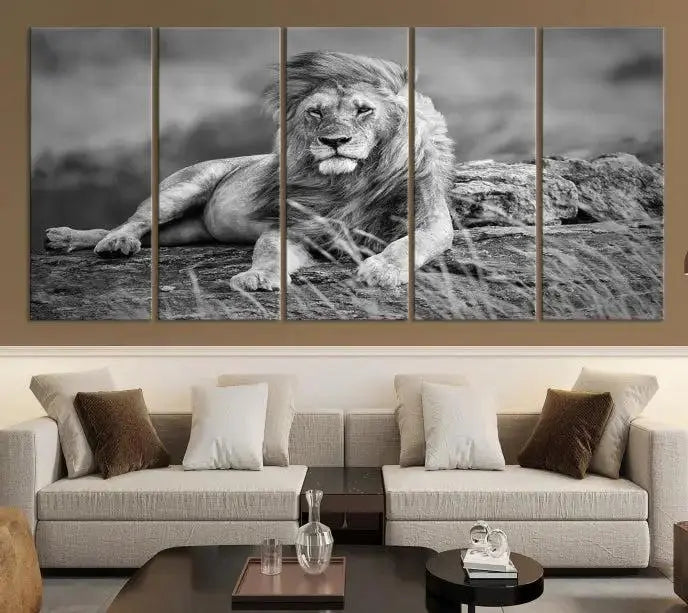 The "King of Forest" Lion Wall Art Canvas Print, a black-and-white triptych, stands out as a stunning piece. Featuring museum-quality canvases and a UV-protective coating for lasting vibrancy, it is also available with free shipping.