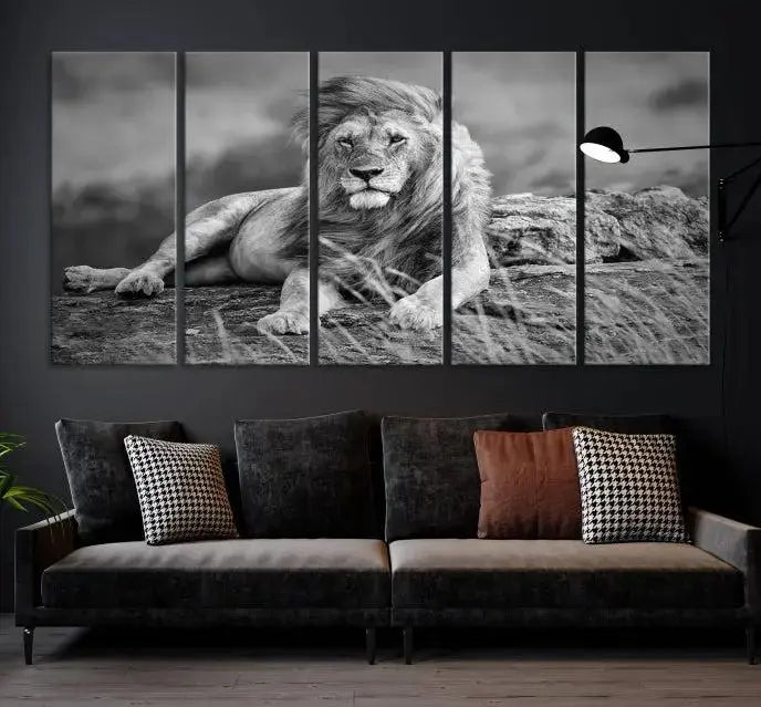 The "King of Forest" Lion Wall Art Canvas Print, a black-and-white triptych, stands out as a stunning piece. Featuring museum-quality canvases and a UV-protective coating for lasting vibrancy, it is also available with free shipping.