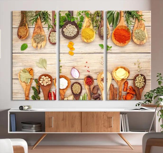 Kitchen Spice on the Table Wall Art Canvas Print 